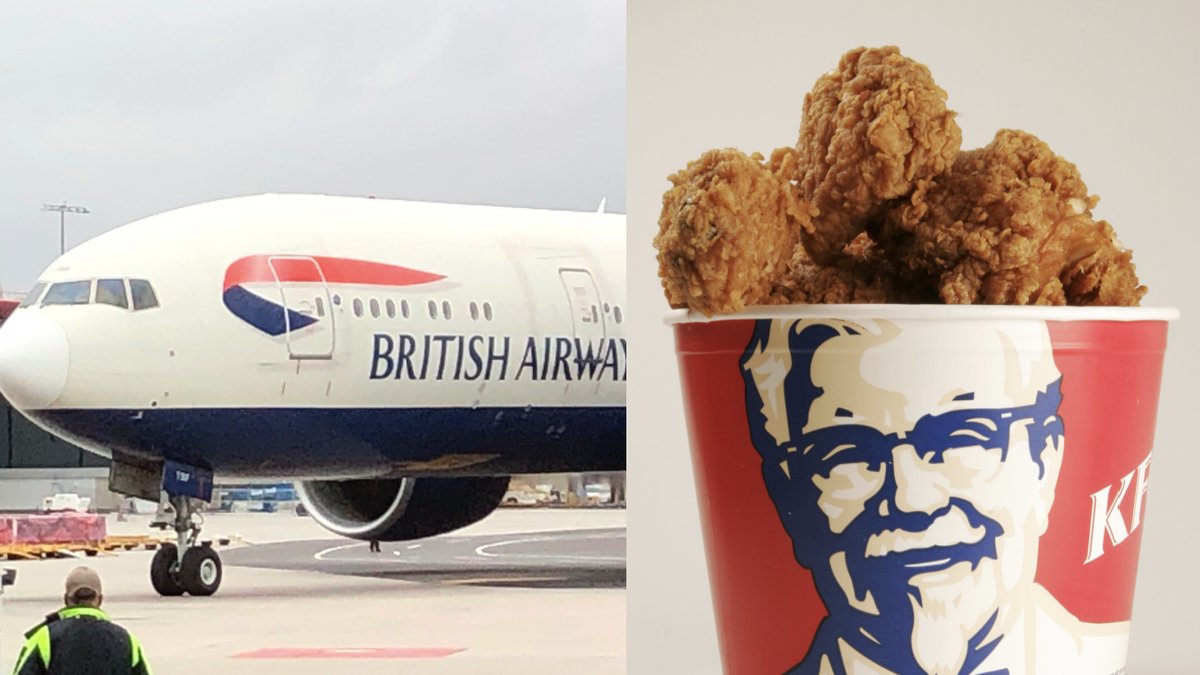 Efter att flygplansmaten hade blivit dålig serverades KFC på en British Airways-flygning.
